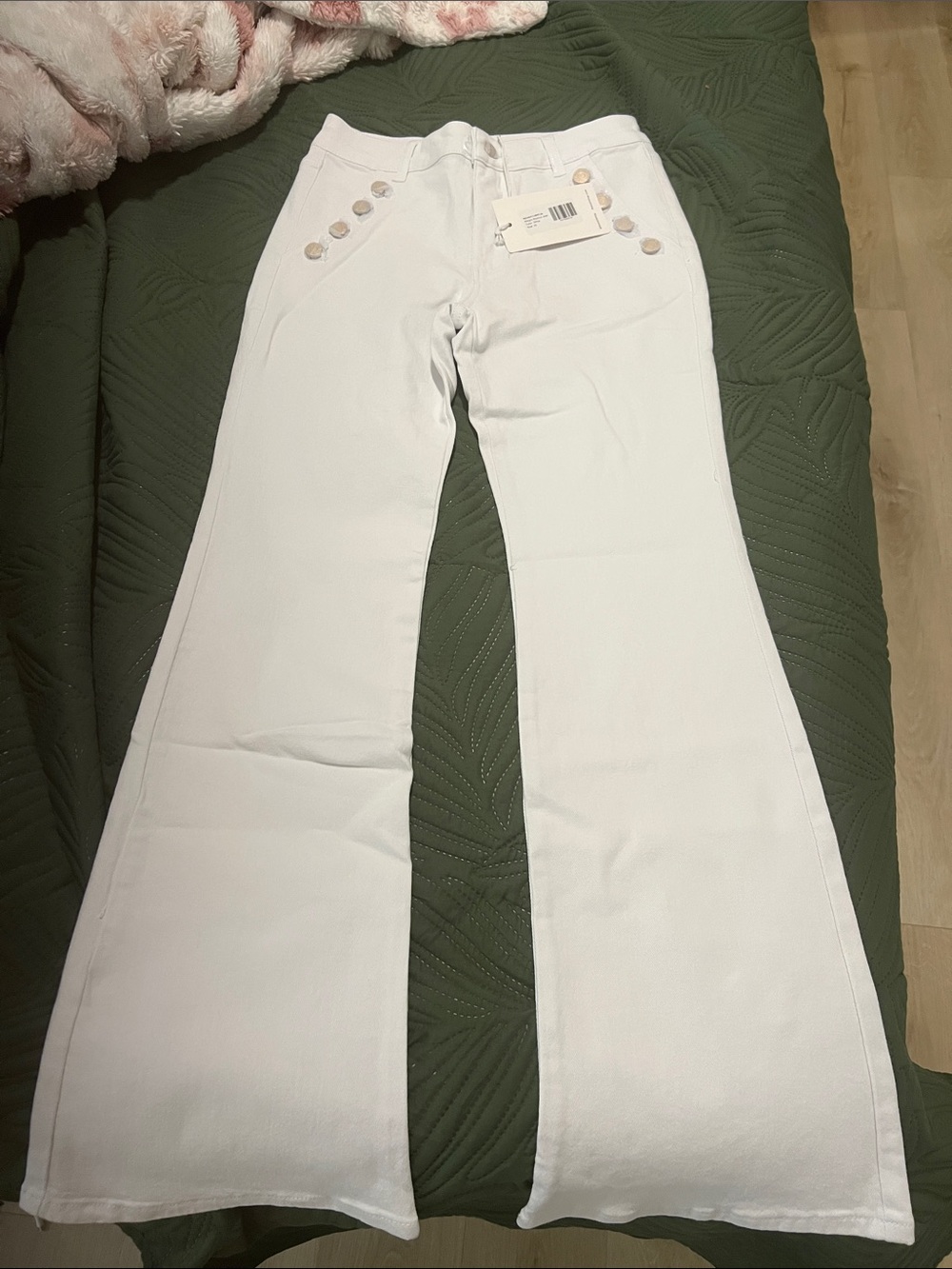 Noli White Flare Wide Leg Jeans